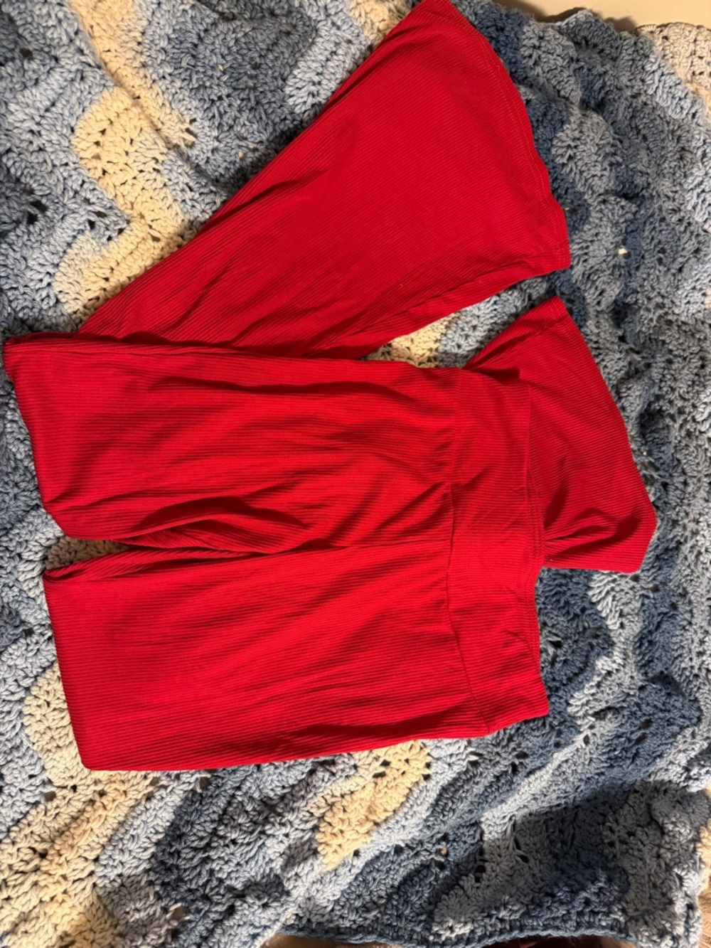 No Boundaries Red Ribbed Top